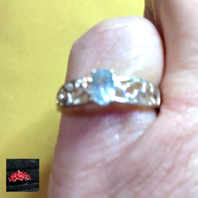 Blue Topaz And Sterling Silver Open Cut Filigree Ring 875-9 R-88463 39$
